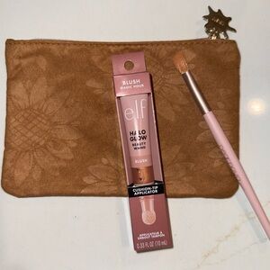 Ipsy Small Makeup Bag w/e.l.f. Liquid Blush & Brush